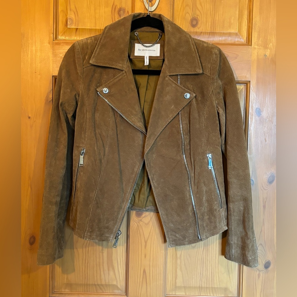 BCBGeneration tan suede jacket.